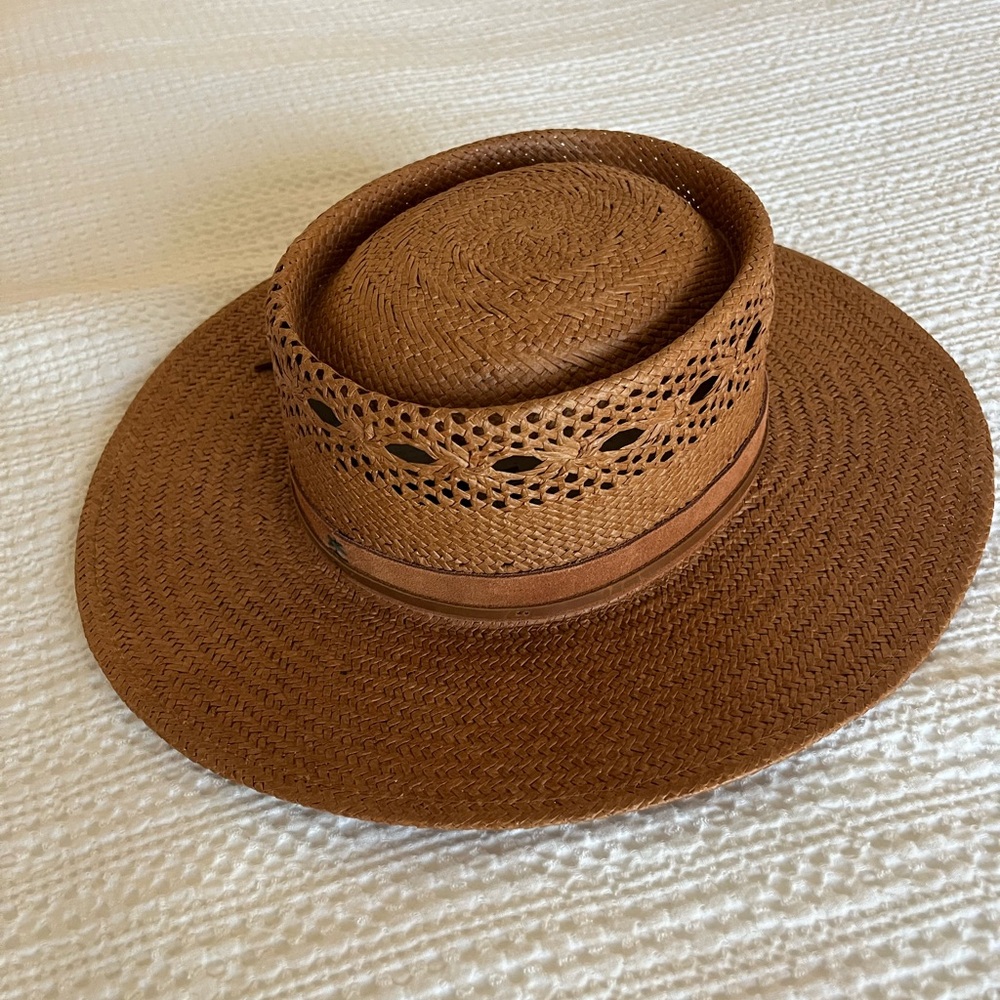 Hemlock Hat Co. Women’s Phoenix Boater Hat in Rust - Picture 4 of 8